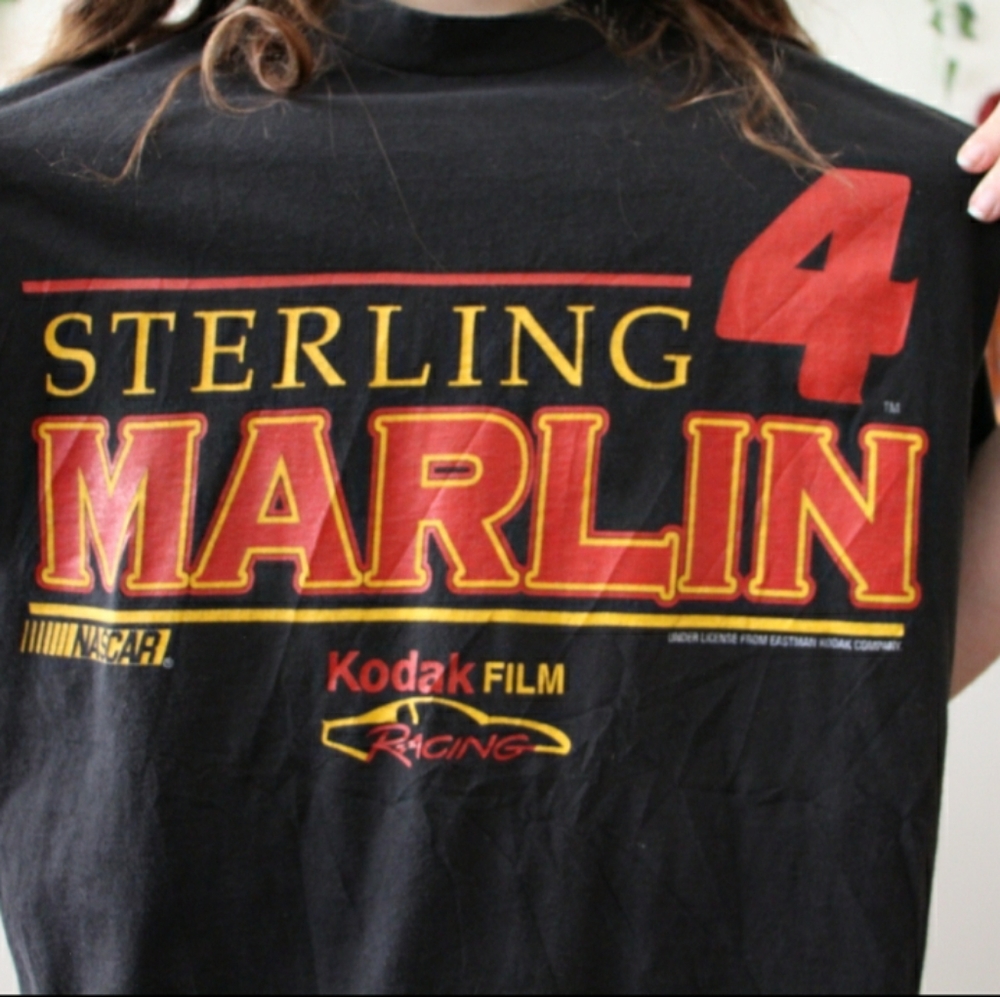 VINTAGE RARE STERLING MARLIN KODAK NASCAR T-SHIRT
